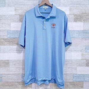 Kiawah Ocean Course Peter Millar Summer Comfort Golf Polo Blue Stripe Mens XL